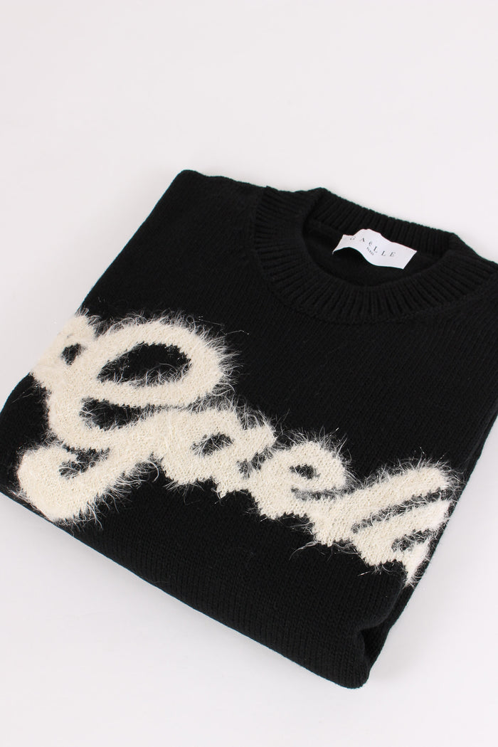 Maglia Logo Mohair Nero-7