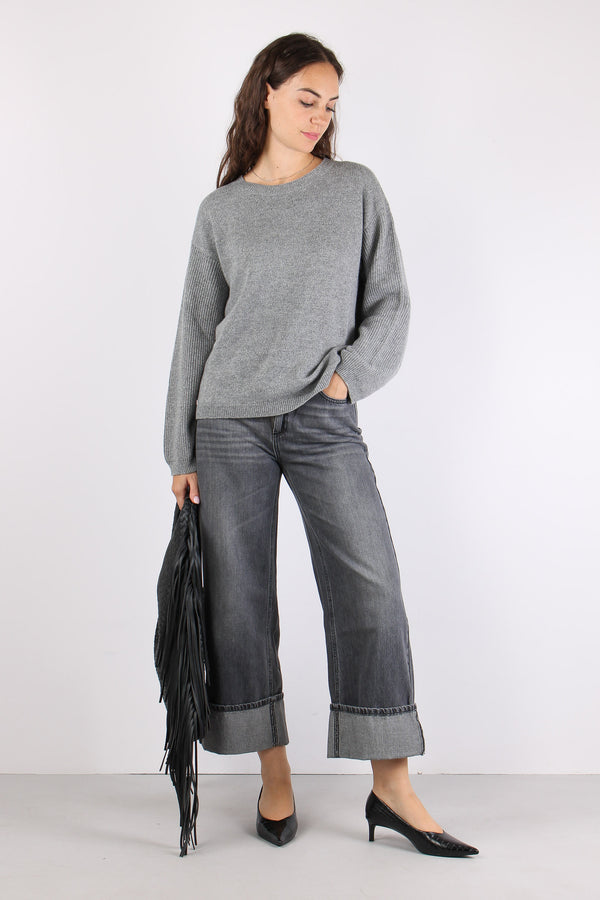 Maglia Girocollo Basica Melange Grey