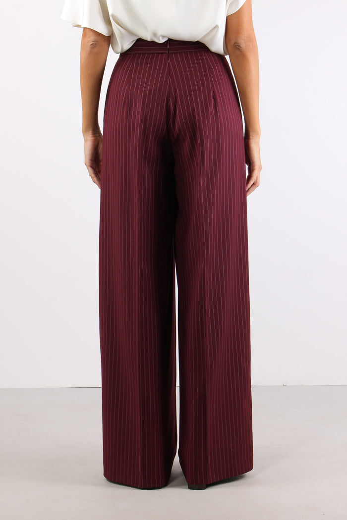 Pantalone Palazzo Gessato Bordeaux-4