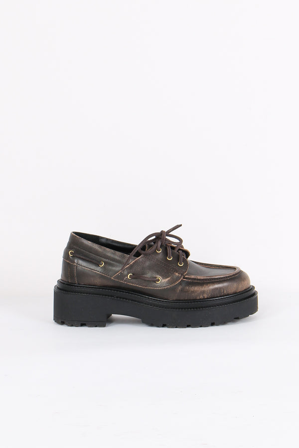 Scapra Barca Pelle Spazzolata Moro