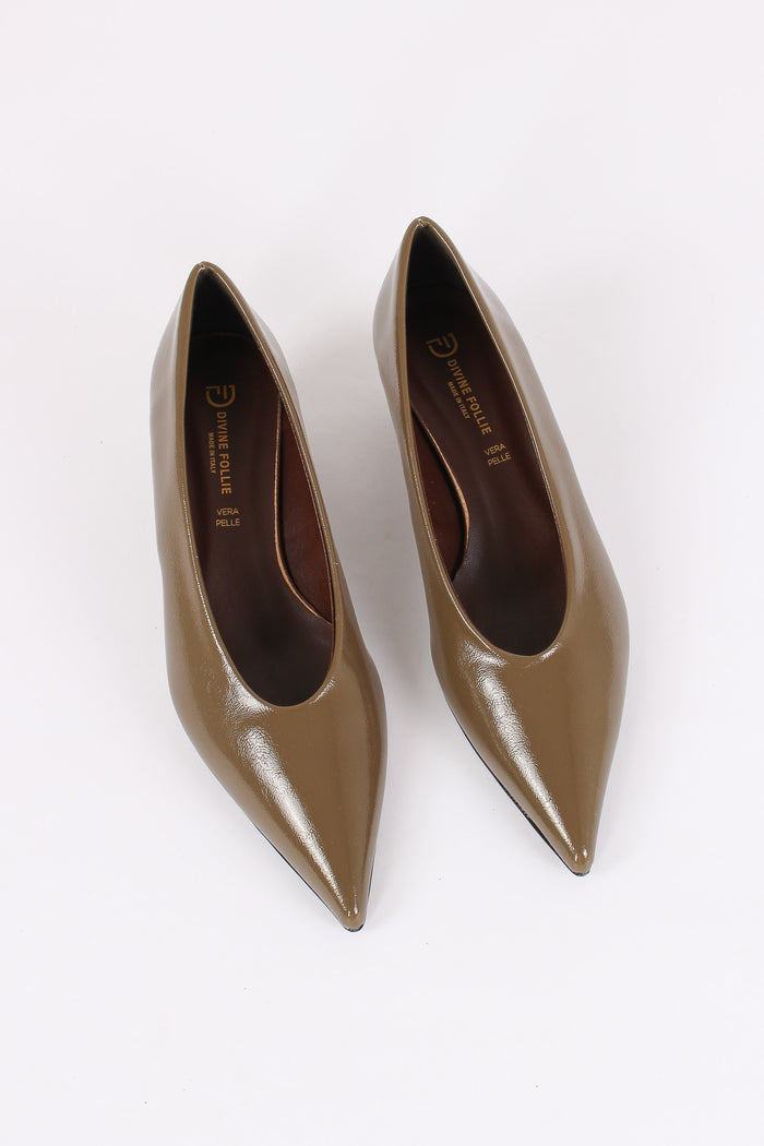 Decollete Vernice Tacco 3 Taupe-2