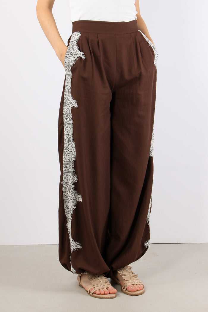 Pantalone Baloon Banda Pizzo Moro-4