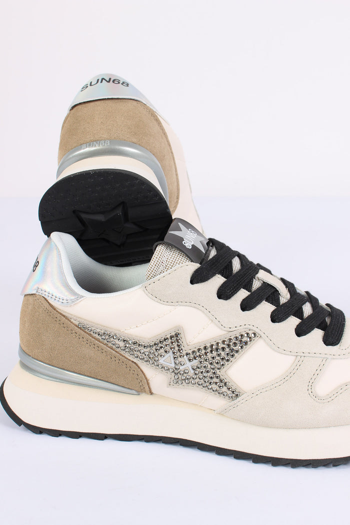 Sneakers Stargirl Strass Logo Bianco-5
