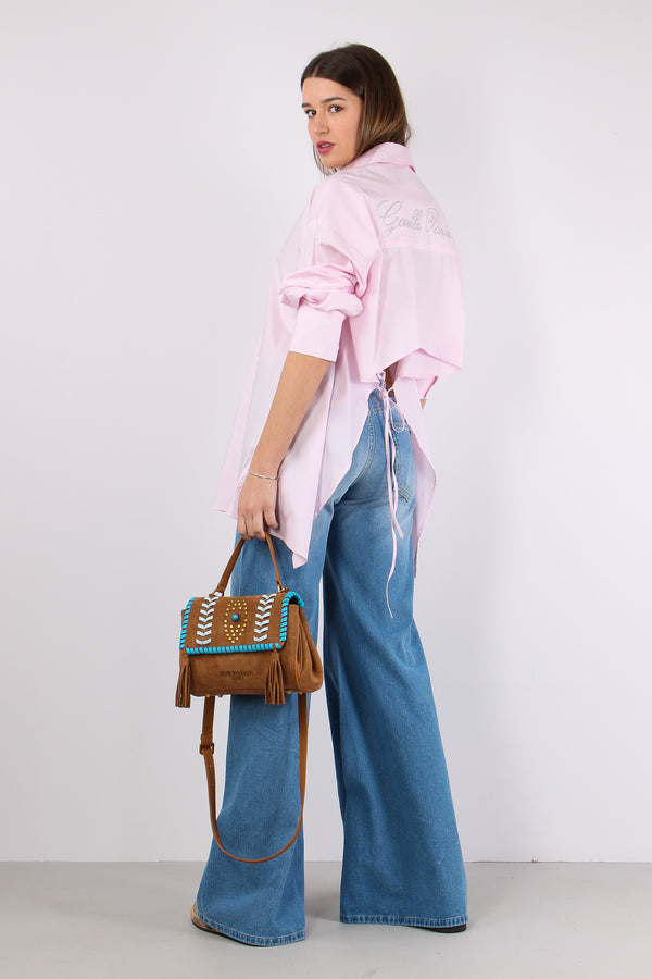 Camicia Aperta Dietro Rosa-2