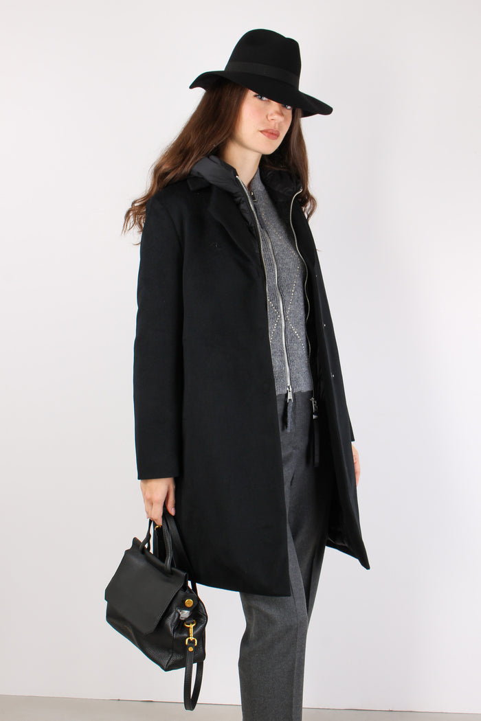 Cappotto Lana Interno Pettorin Nero-2