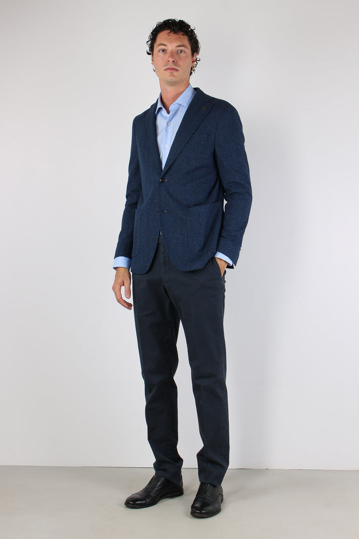 Giacca Monopetto Chevron Blu-6