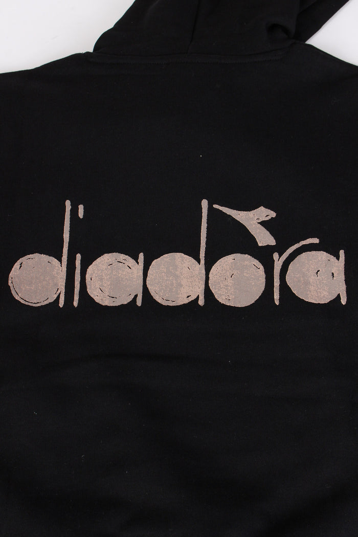 Felpa Cappuccio Tasca Centrale Nero-3