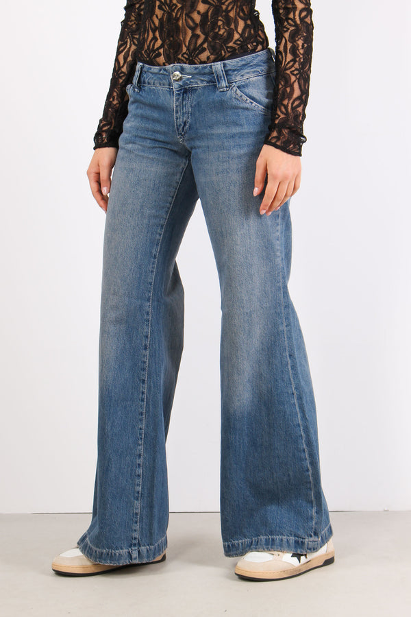 Denim Maxi Flare Denim Scuro-2