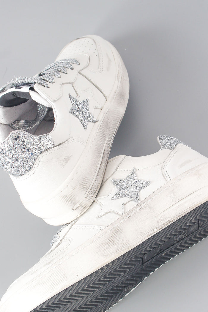 Sneaker Padel Star Glitter Bianco/argento-6