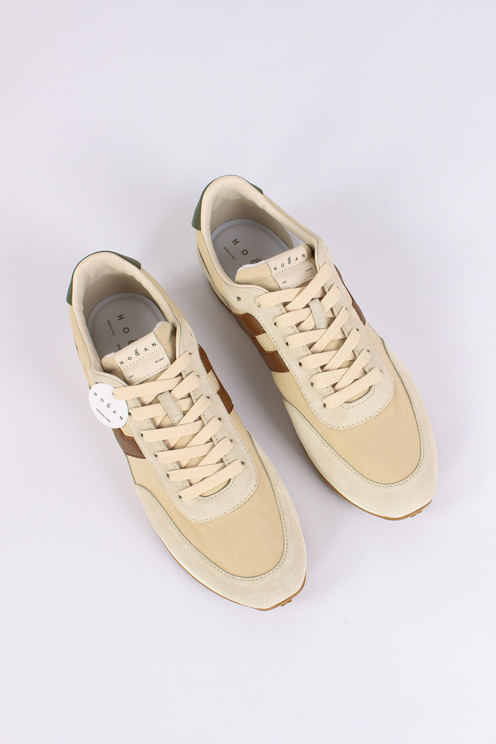 Sneaker Tessuto Tecnico Camoscio Naturale/cuoio-5