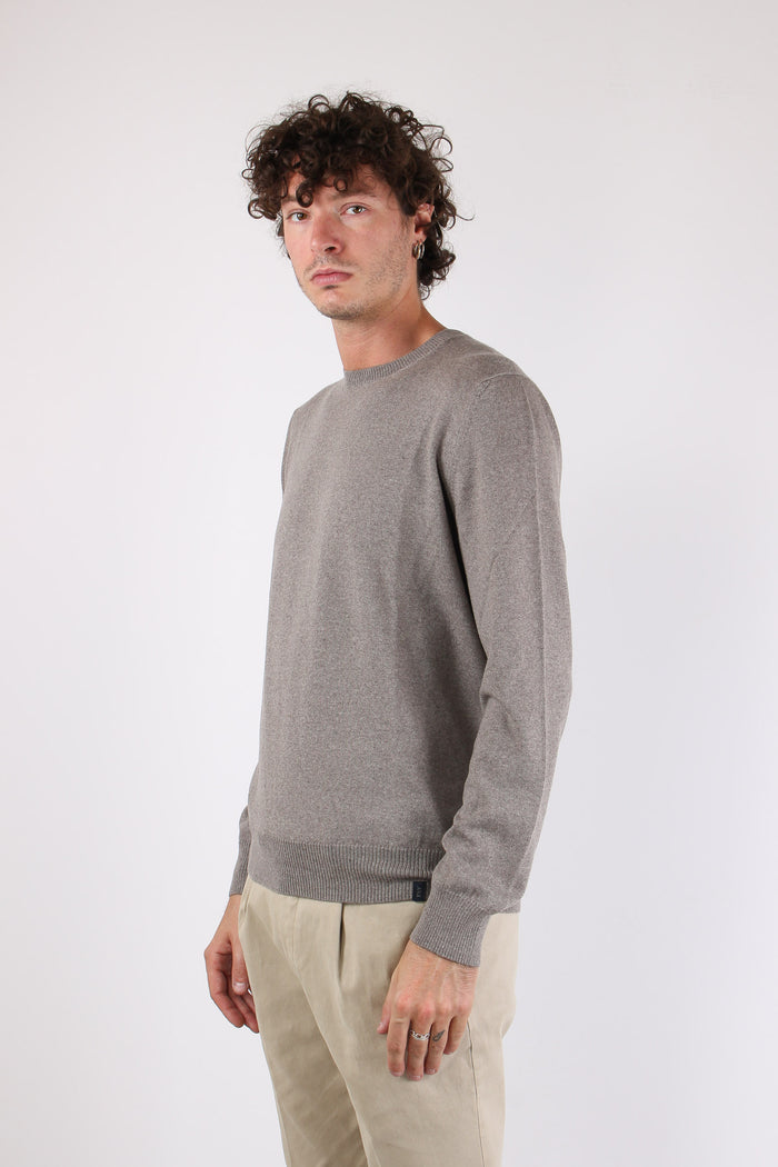 Maglia Girocollo 100% Lana Kaki-4