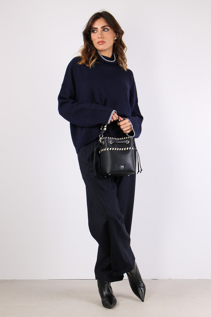 Pastasfoglia Pantalone Gessato Blu/bianco-2