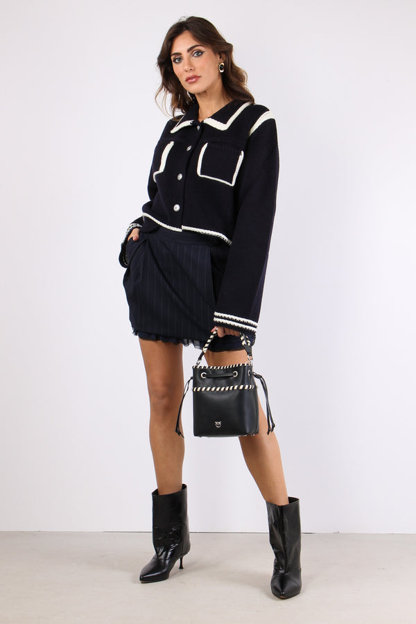 Hamburger Minigonna Gessata Blu/bianco