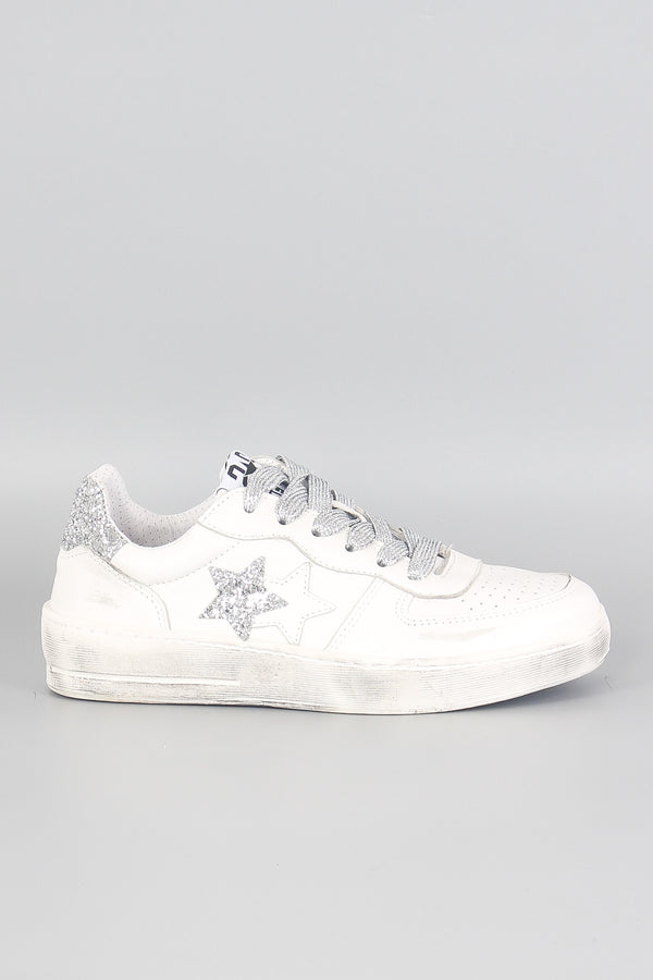 Sneaker Padel Star Glitter Bianco/argento