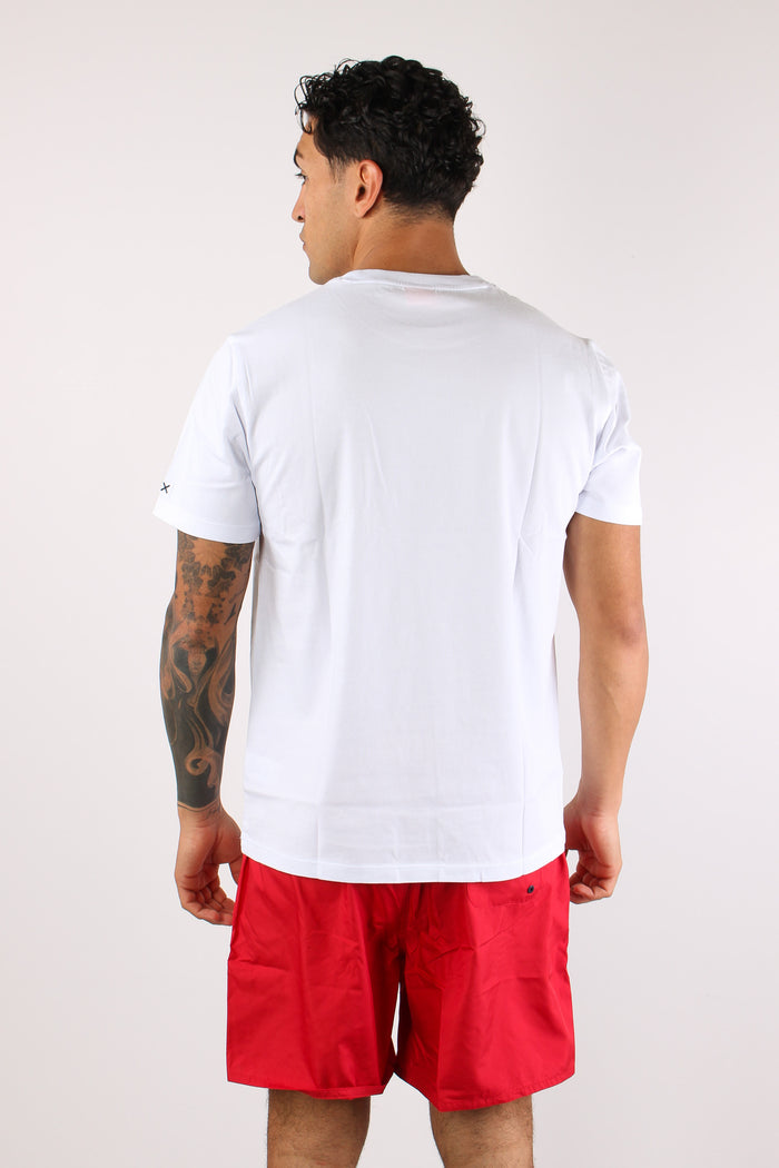 T-shirt Maxi Stampa Bianco/azzurro-4