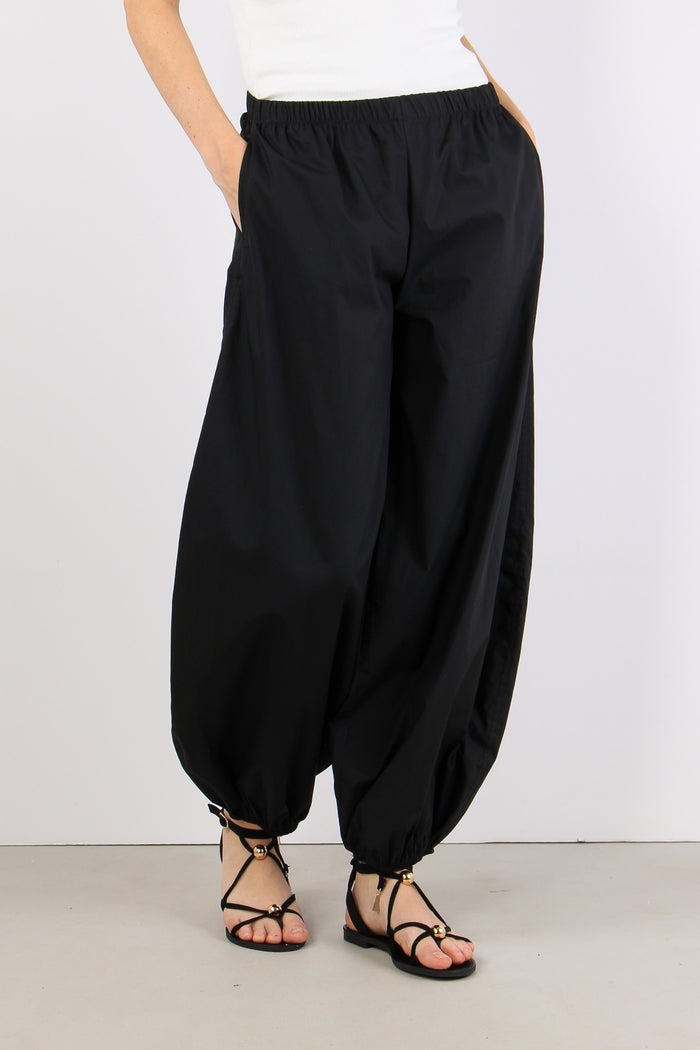 Pantalone Popeline Elastico Fo Nero-9