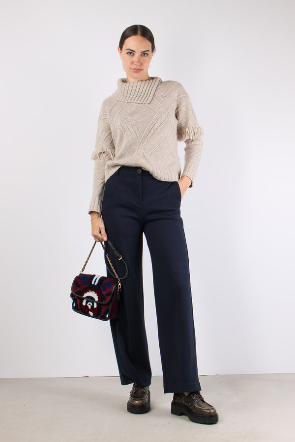 Mastro Maglia Collo Aperto Fra Casha Melange