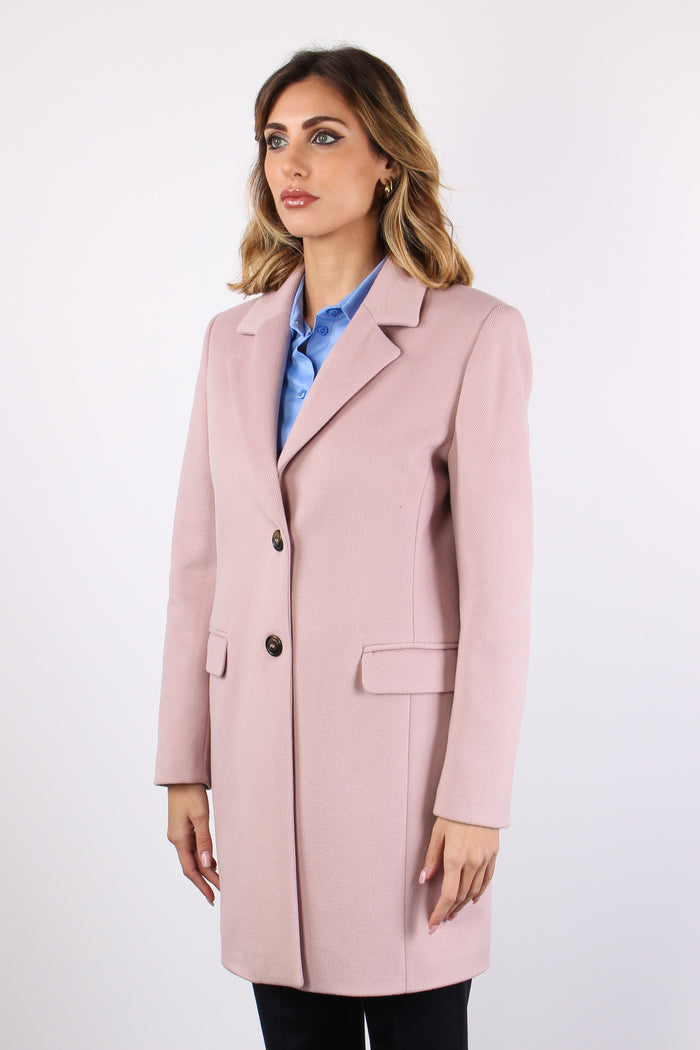 Cappotto Basico 2 Bottoni Rosa-3