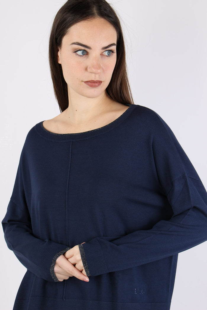 Maglia Scatoletta Lurex Blu Navy-6