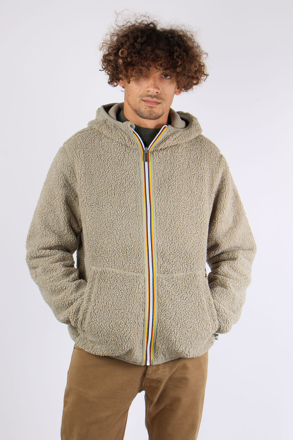 Felpa Teddy Reversibile Green Oak