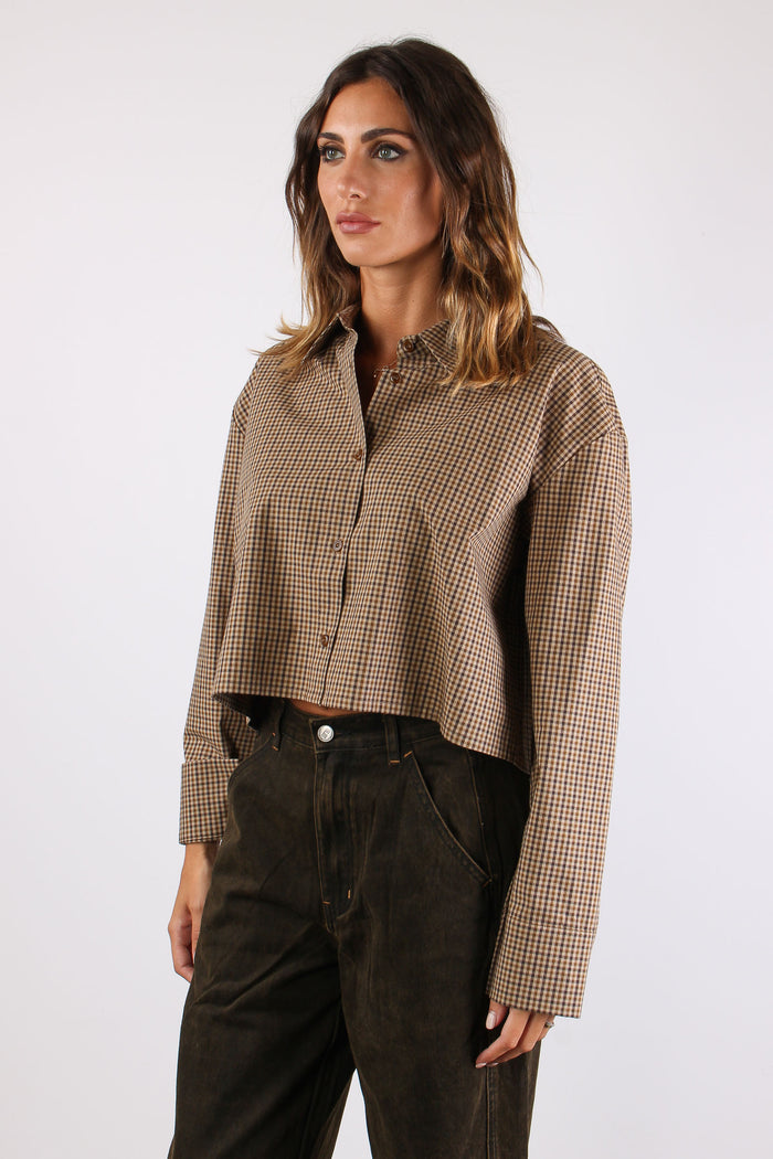 Camicia Microquadro Cammello-6