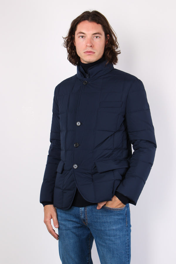 Down Jacket Microfibra Blu-2