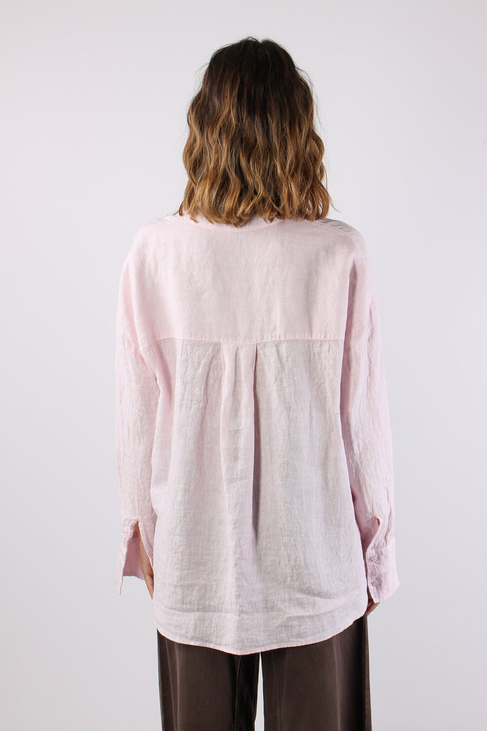 Camicia Lino Coreana Rosa-4