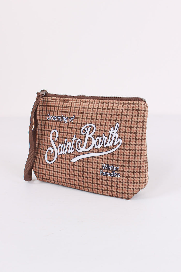 Pochette Pied De Poule Marrone-4