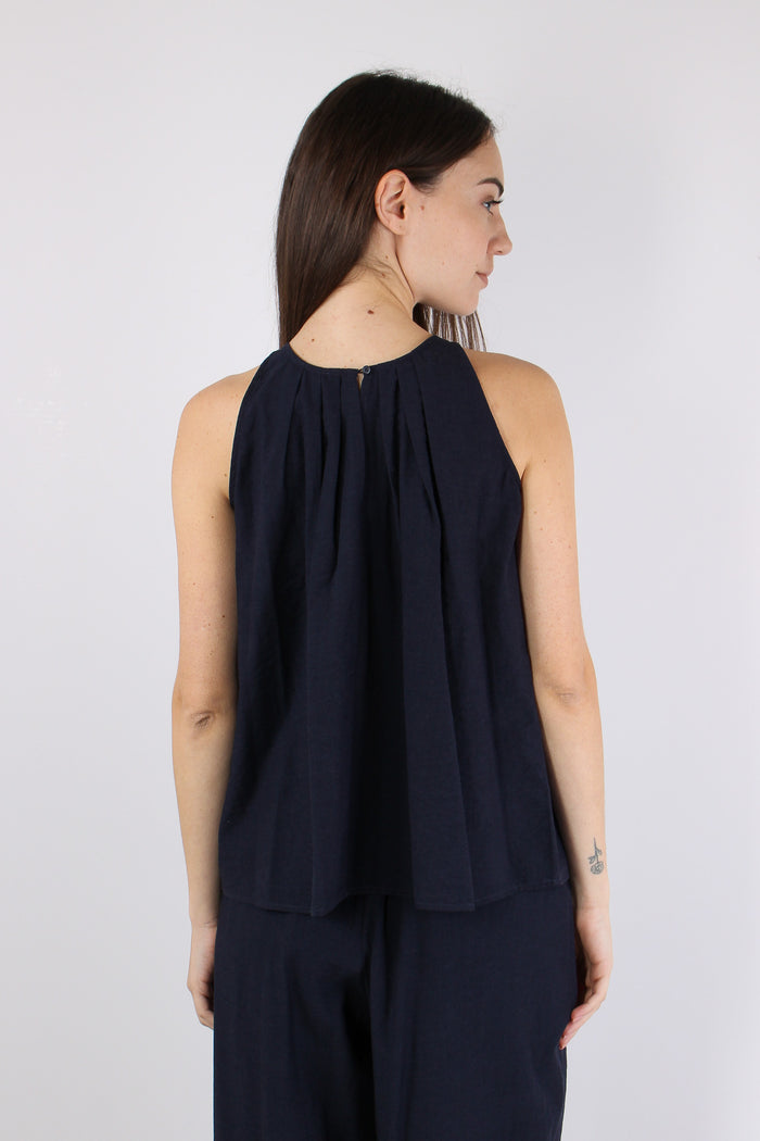 Canotta Plisse Blu Navy-4