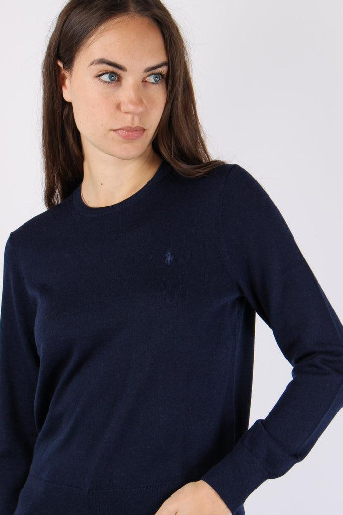 Maglia Girocollo Lana Hunter Navy-8