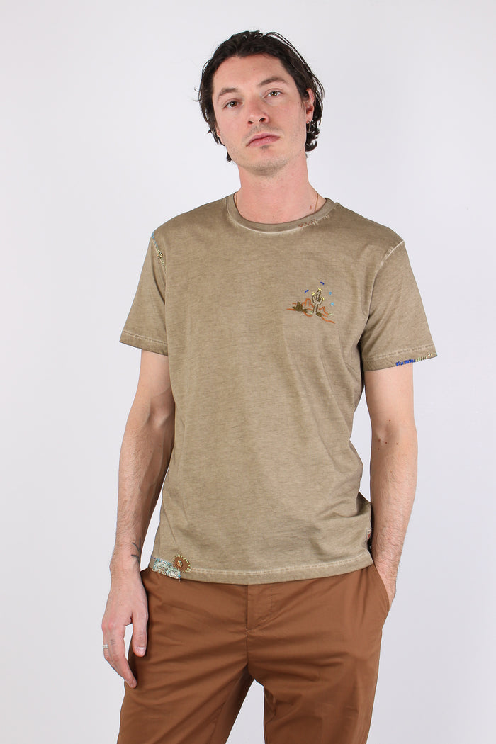 T-shirt Ricamo Cactus Brown-5