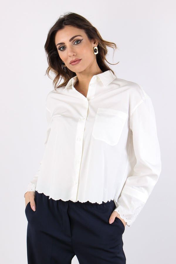 Wkdneutro Camicia Pizzo Off White-2