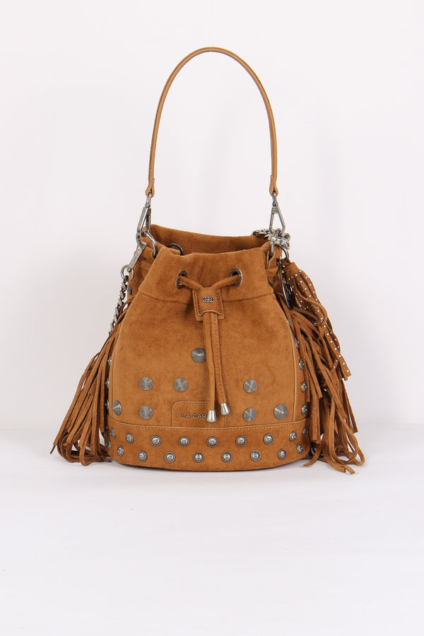 Secchiello Suede Frange Cotto