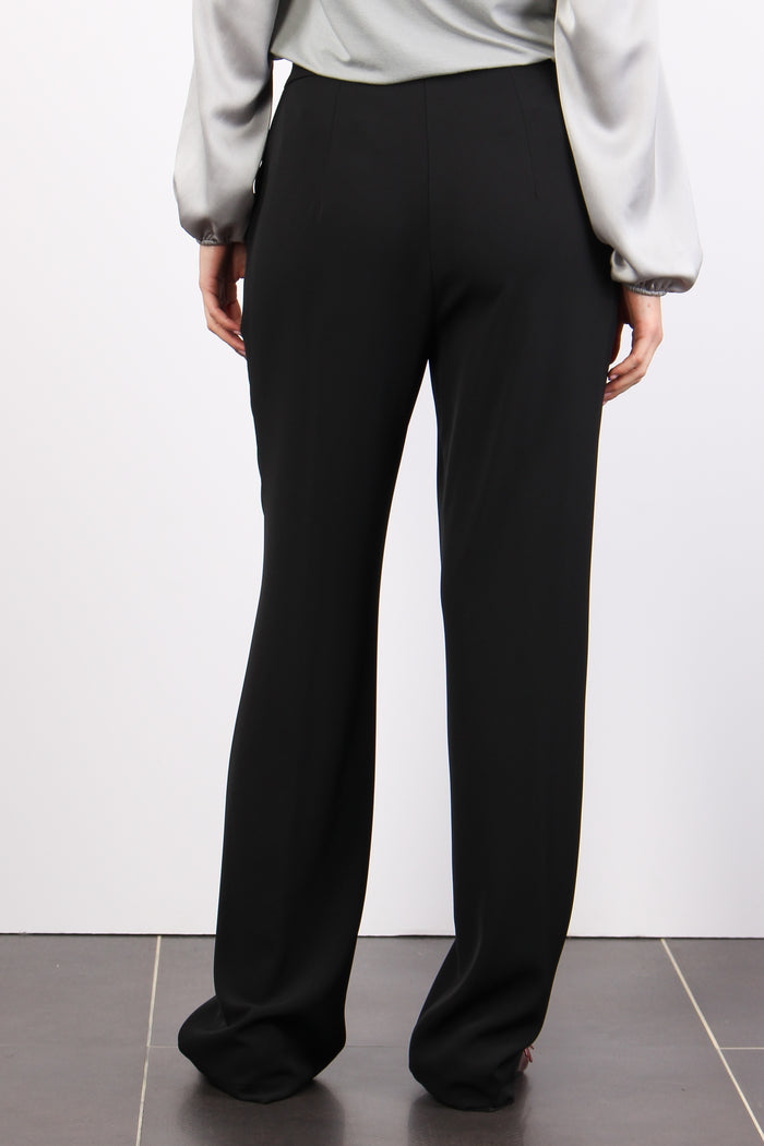 Pantalone Fluido Dritto Nero-3