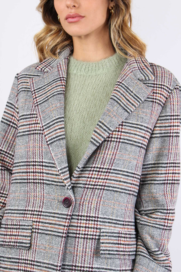 Cappotto Ovetto Check Grigio/coccio-7