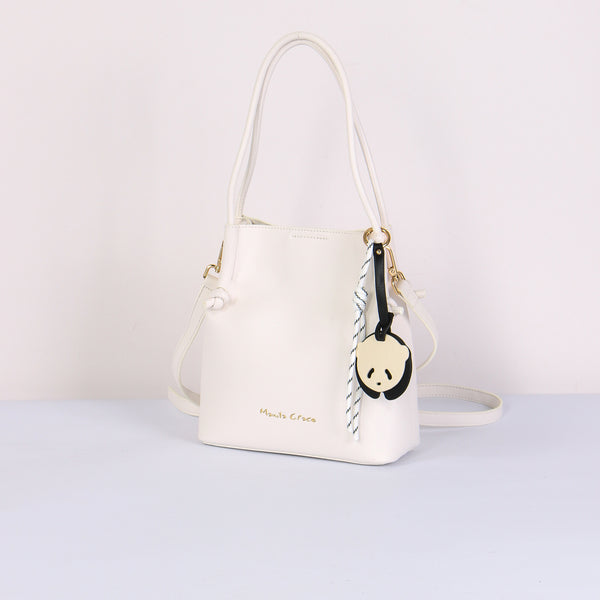 Tote Bag Mini Manici Sottili Bianco Ottico-2