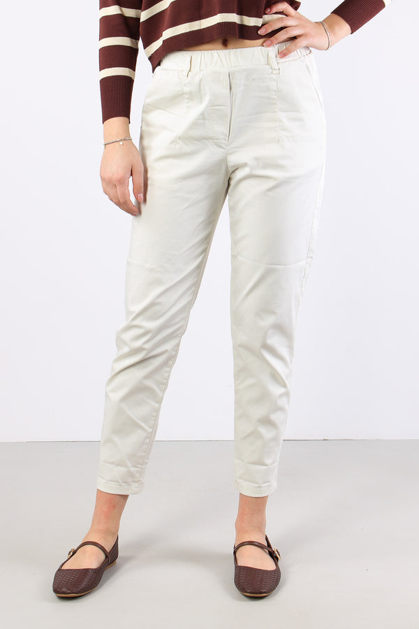 Chino Elastico Rasatello Burro-2