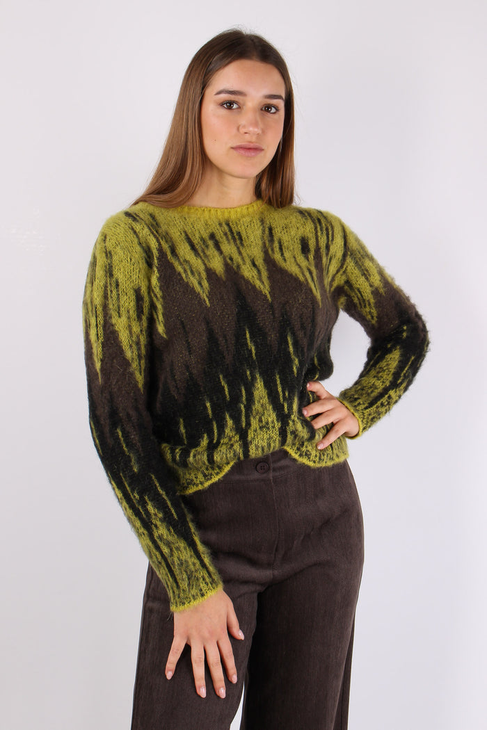 Maglia Mohair Zig Zag Verde/moro-6