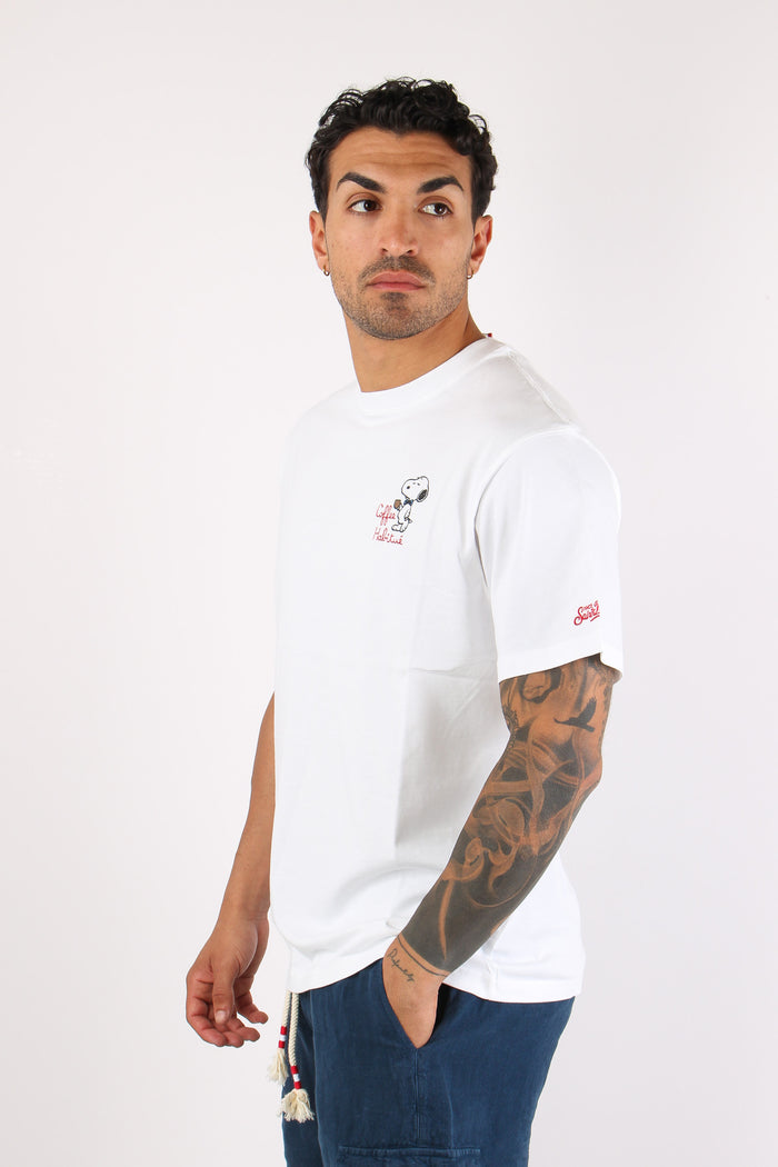 T-shirt Scritta Ricami Snoopy Caffe-6