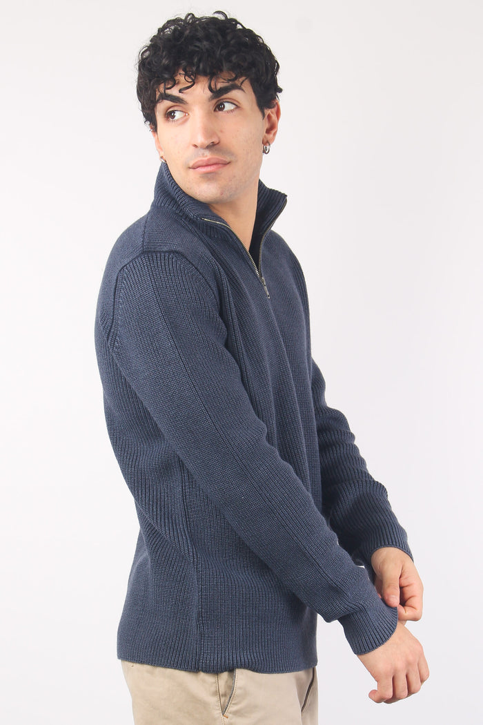 Maglia Mezza Zip Costa Inglese Blu Notte-4