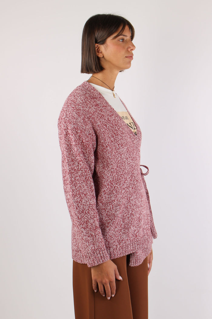 Cardigan Lacci Moulinee Bordeuax/panna-7