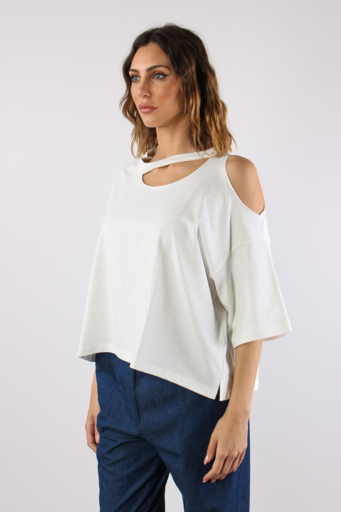 T-shirt Cut Out Panna-3