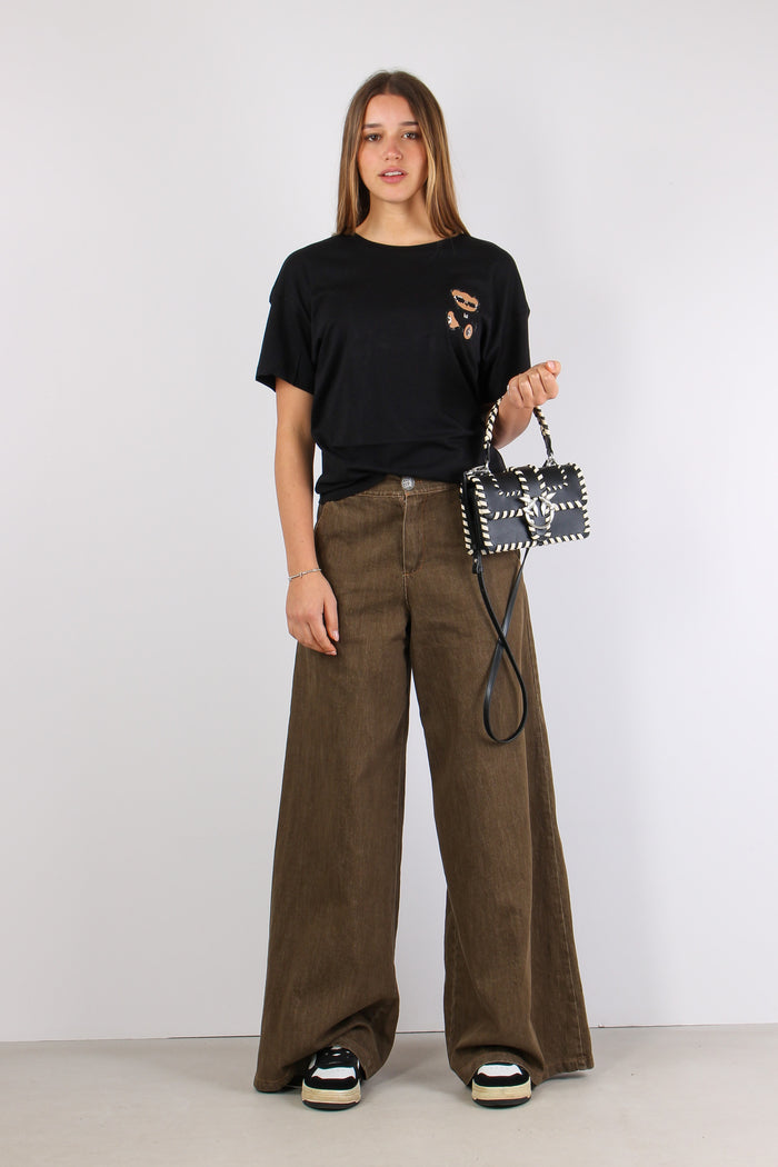 T-shirt Stampa Orso Laterale Nero/bear-6