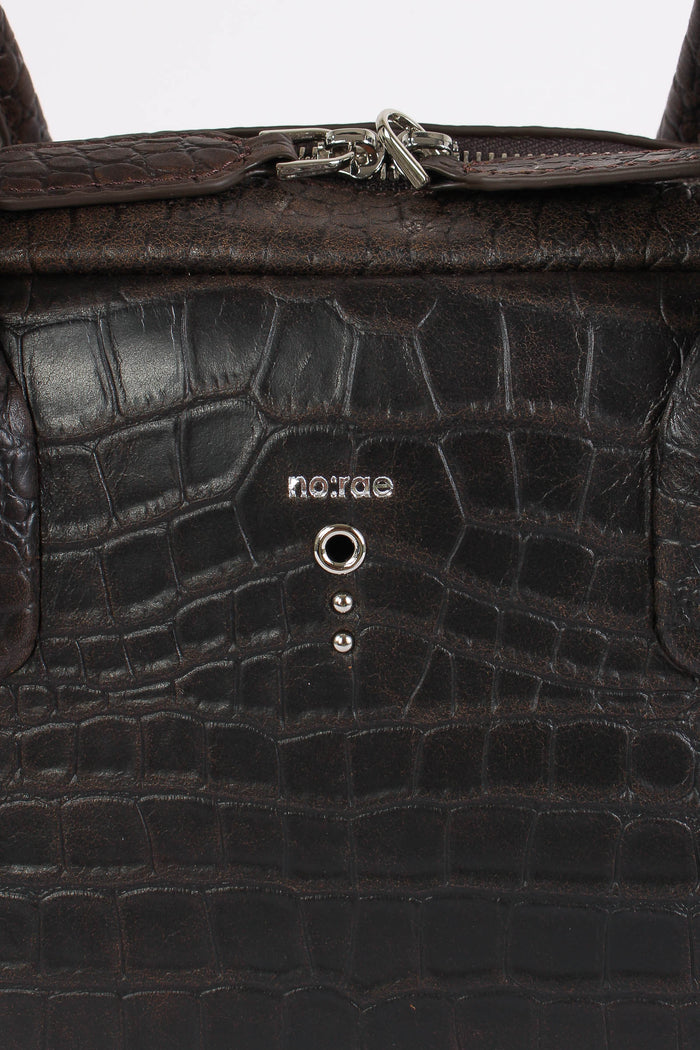 Shopping Stampa Cocco Manici Alti Dark Brown-7