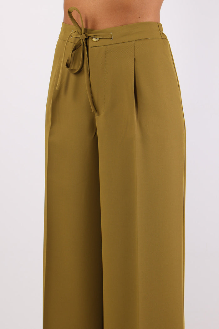 Pantalone Palazzo Elastico Pen Olio-7
