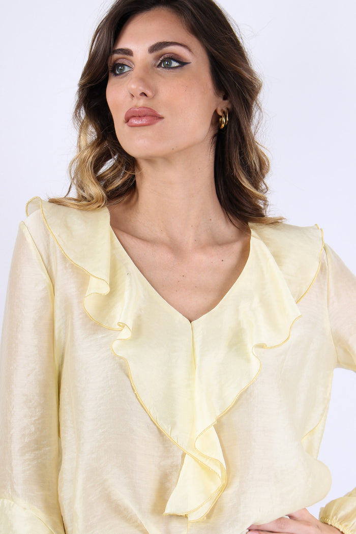 Blusa Mussola Scavo V Rouge Giallo-7
