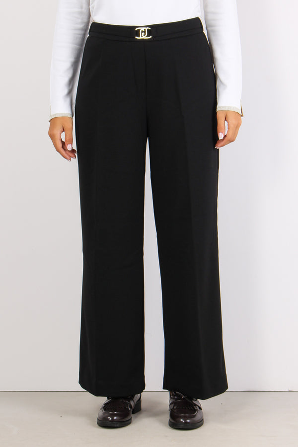 Pantalone Fluido Palazzo Nero-2