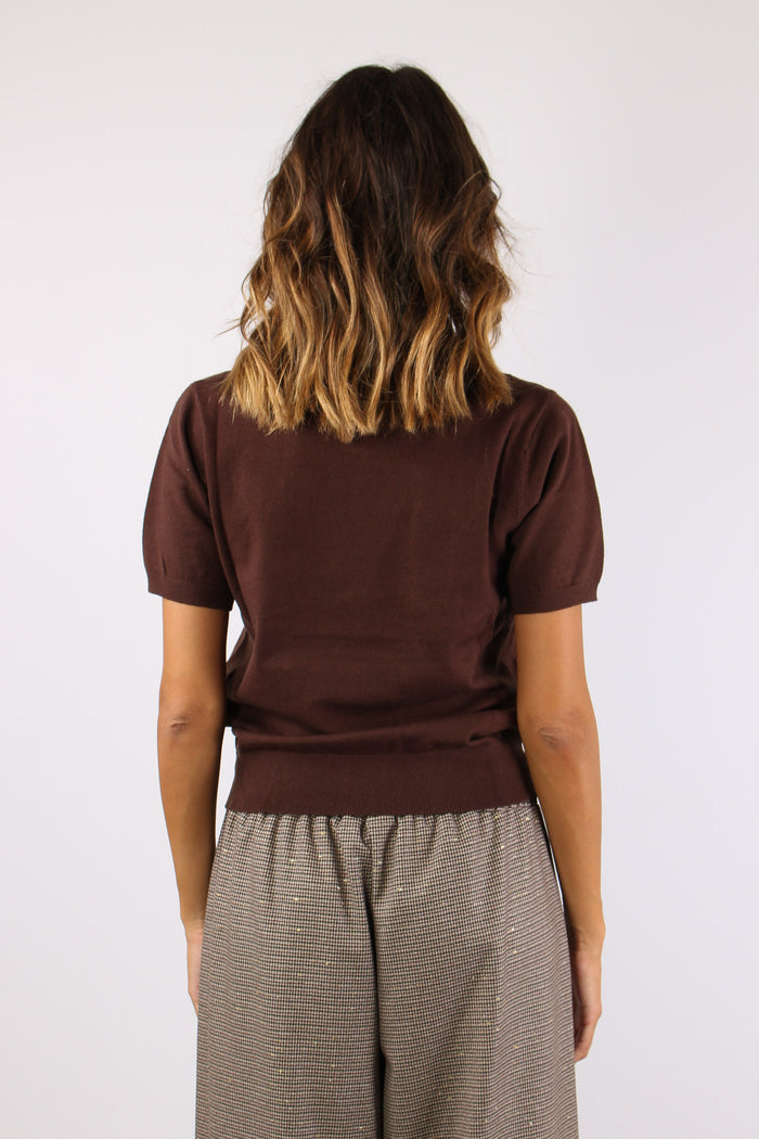 Maglia Girocollo M/m  Viscosa Cacao-4