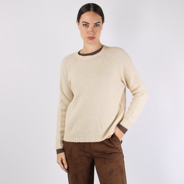 Ghiacci Maglia Over Alpaca Intonaco Unito-2