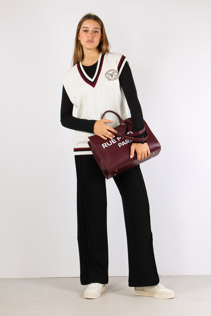 Gilet Patch Tennis Bianco Burro